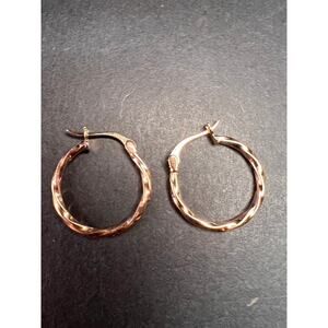 NEW gold over sterling silver twisted hoop earrings